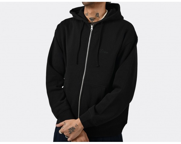 Dime Cursive Zip Hoodie Black