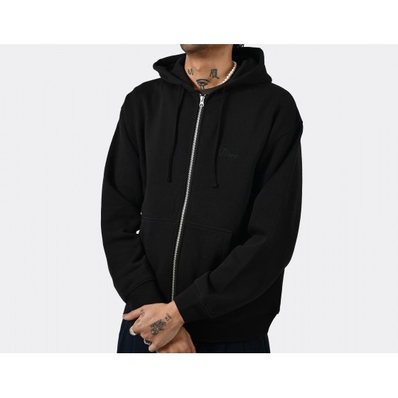 Dime Cursive Zip Hoodie Black