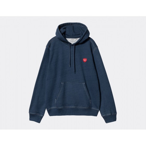Carhartt WIP Heart Hooded Indigo Sweatshirt Dark Blue
