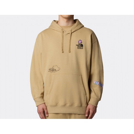 The North Face Mountain Cleanup Oversized Hoodie Khaki Stone