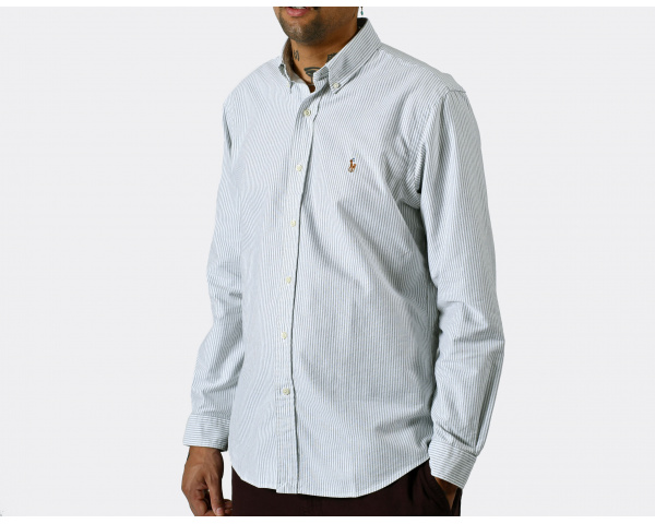 Polo Ralph Lauren Custom Fit Striped Oxford Shirt Green