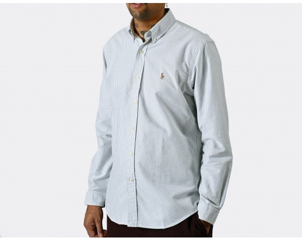 Polo Ralph Lauren Custom Fit Striped Oxford Shirt Green