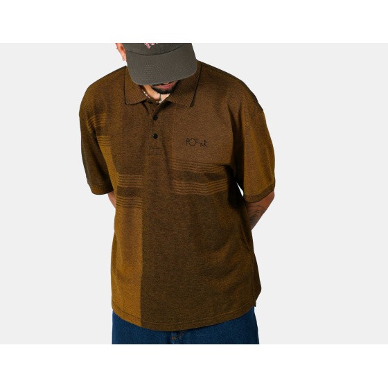 Polar Surf Polo Shirt Pique Black Caramel