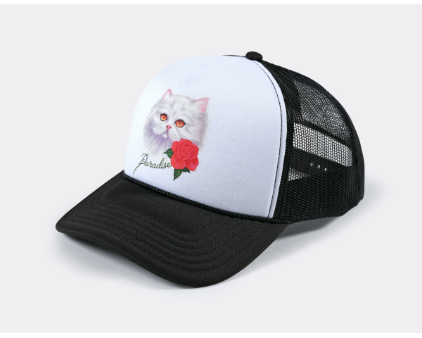 Paradise Purradise Trucker Hat Black