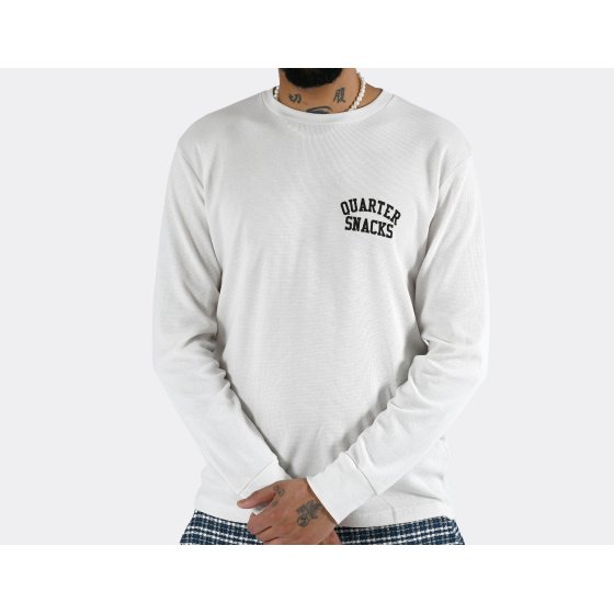 Quartersnacks Printed Thermal LS T-Shirt Bone