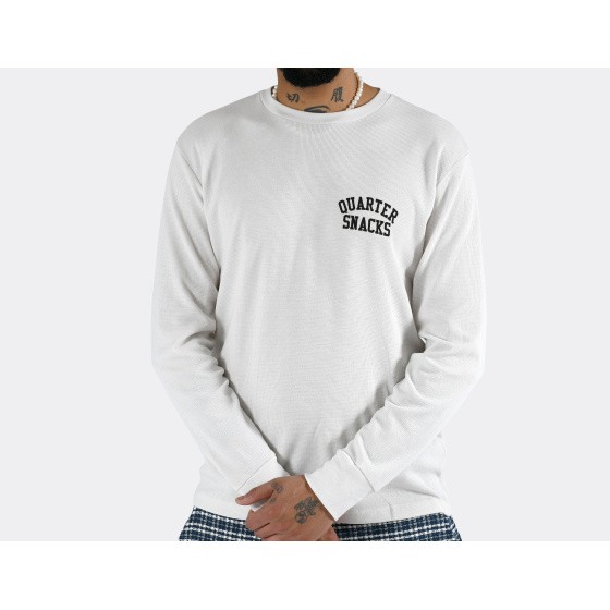 Quartersnacks Printed Thermal LS T-Shirt Bone