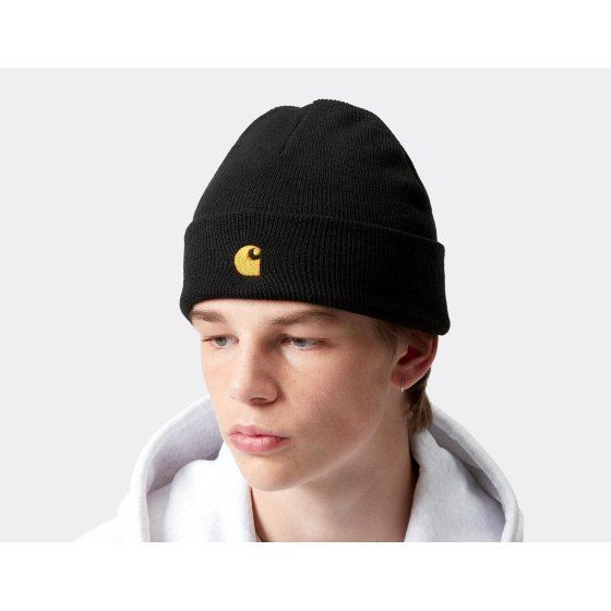 Carhartt WIP Chase Beanie Black Gold