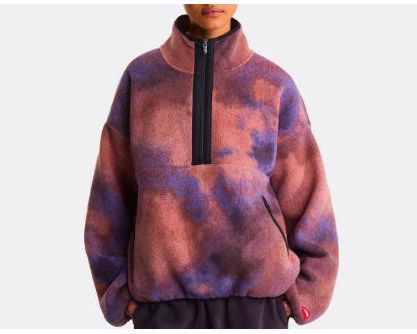 The North Face Red Box Printed 1/2 Zip Fleece Grounded Plum