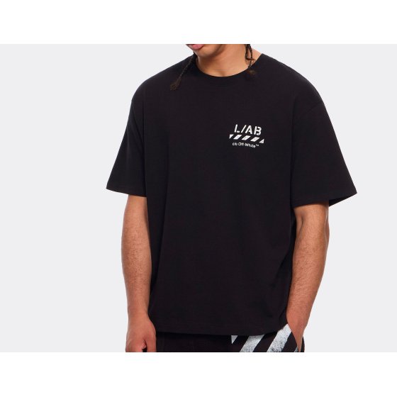 L/AB c/o Off-White Diagonal Oversized T-Shirt Black