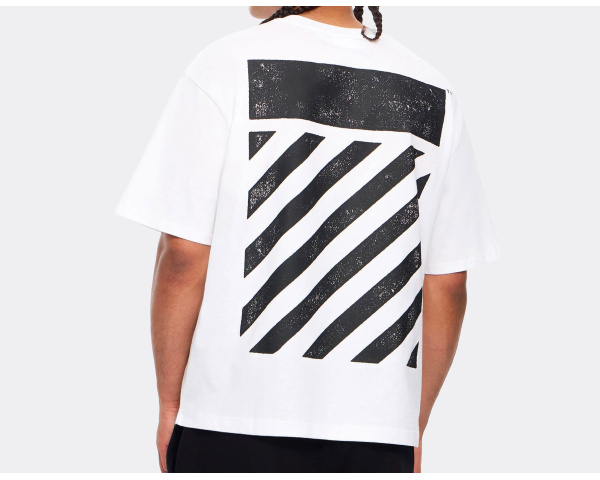 L/AB c/o Off-White Diagonal Oversized T-Shirt White