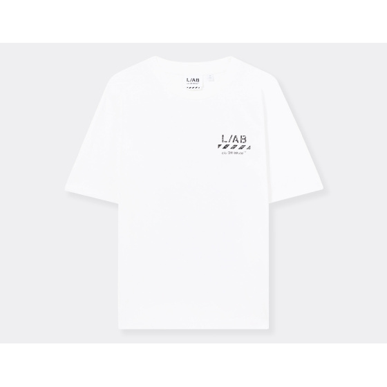 L/AB c/o Off-White Diagonal Oversized T-Shirt White
