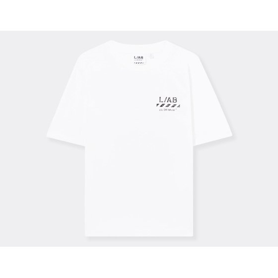 L/AB c/o Off-White Diagonal Oversized T-Shirt White
