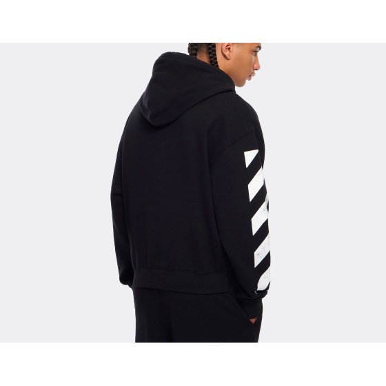 L/AB c/o Off-White Core Diagonal Zip Hoodie Black