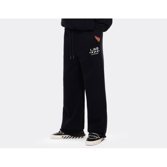 L/AB c/o Off-White Core Diagonal Fleece Sweatpants Black