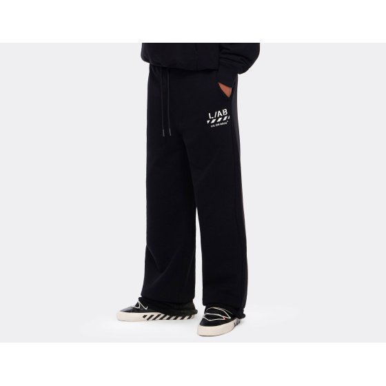 L/AB c/o Off-White Core Diagonal Fleece Sweatpants Black