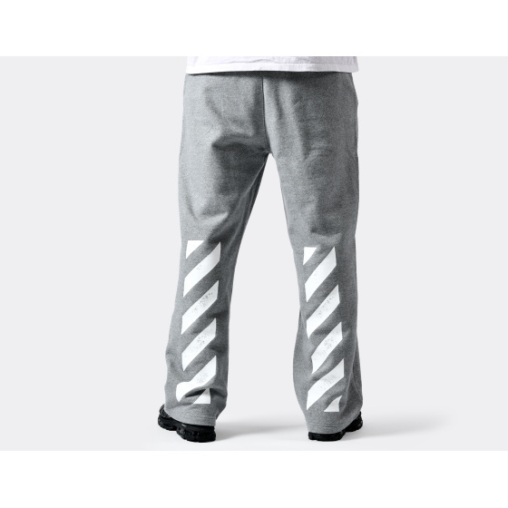 L/AB c/o Off-White Core Diagonal Fleece Sweatpants Heather Grey