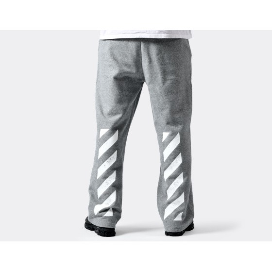 L/AB c/o Off-White Core Diagonal Fleece Sweatpants Heather Grey