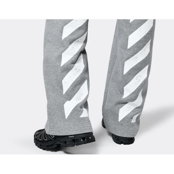 L/AB c/o Off-White Core Diagonal Fleece Sweatpants Heather Grey