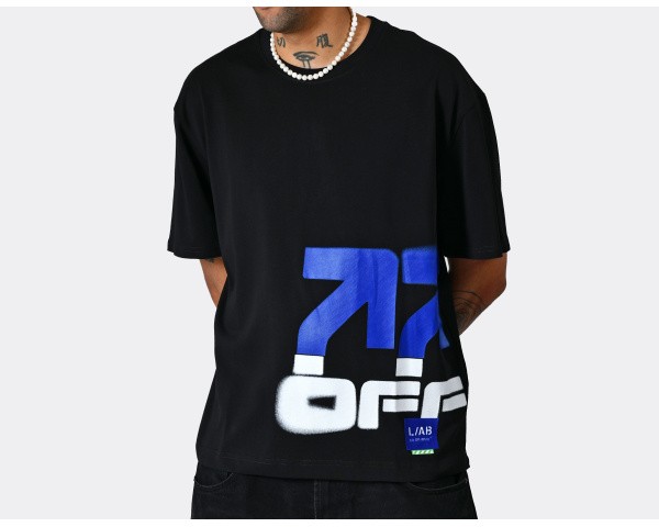 L/AB c/o Off-White Stacked T-Shirt Black