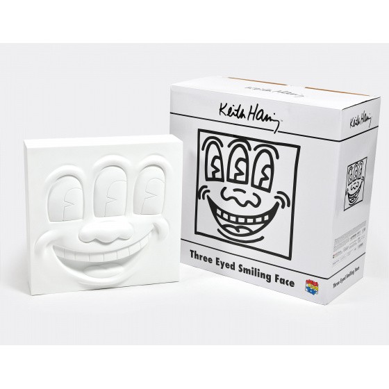 Medicom Toy Keith Haring Statue - Three Eyed Smiling Face