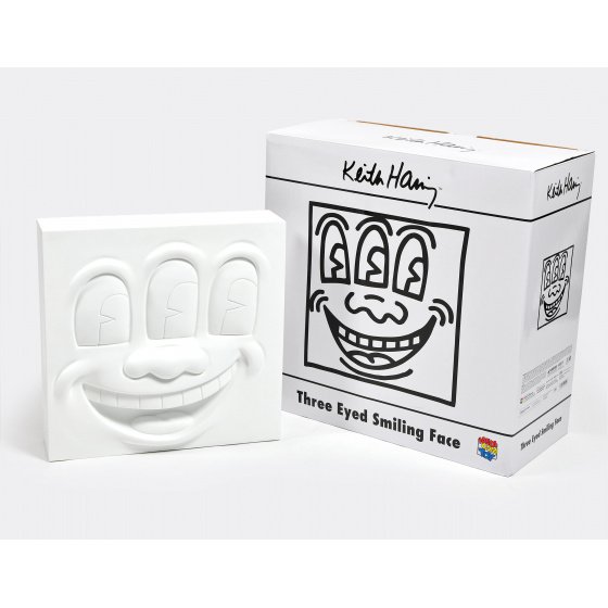Medicom Toy Keith Haring Statue - Three Eyed Smiling Face