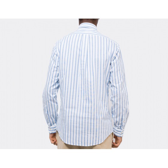 Polo Ralph Lauren Custom Fit Striped Oxford Shirt Blue White
