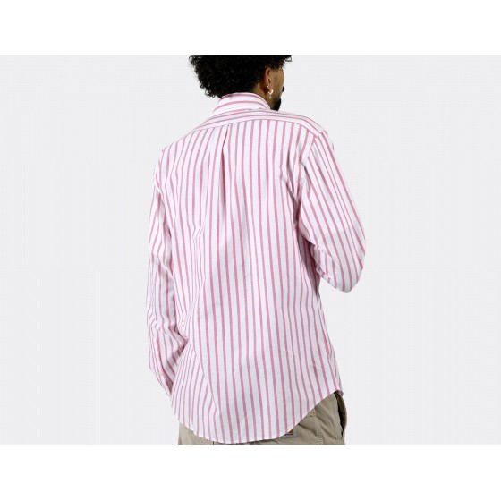 Polo Ralph Lauren Custom Fit Striped Oxford Shirt Pink