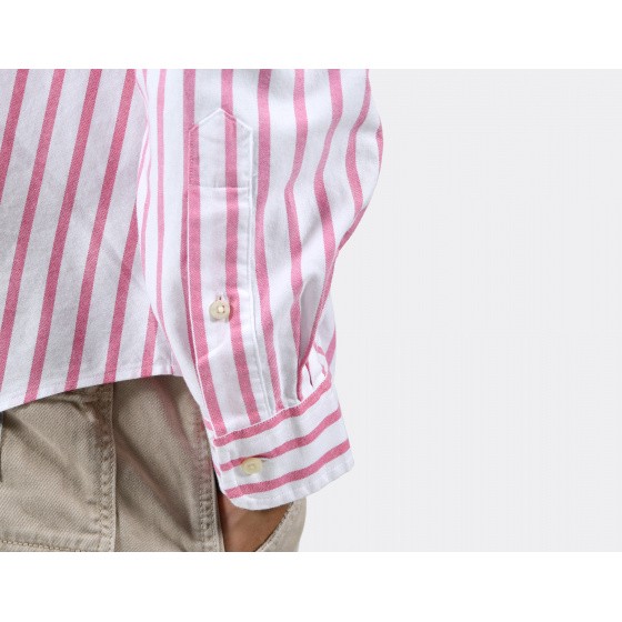 Polo Ralph Lauren Custom Fit Striped Oxford Shirt Pink